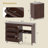 Foldable Sewing Cabinet With Charging Station And Lockable Casters, Expandable Sewing Desk For Home Office, Brown-125313274