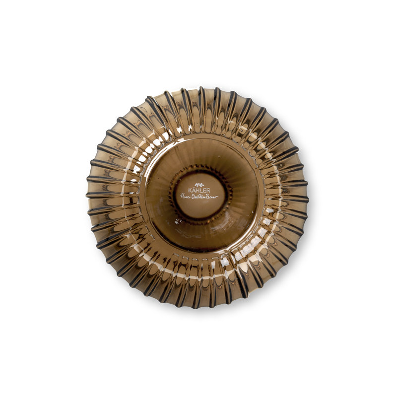 Hammershøi Handmade Glass Table Vase, Walnut, 7.3" H x 6.1" W x 6.1" D