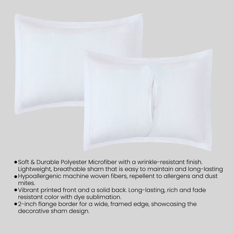 Watercolor Floral Bunch Microfiber / Microsuede Pillow Sham, Standard