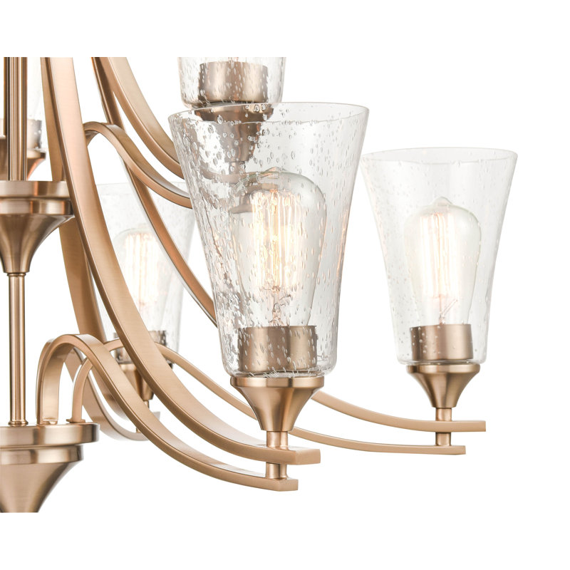 Lustre traditionnel à 9 lumières Natalie, Or moderne