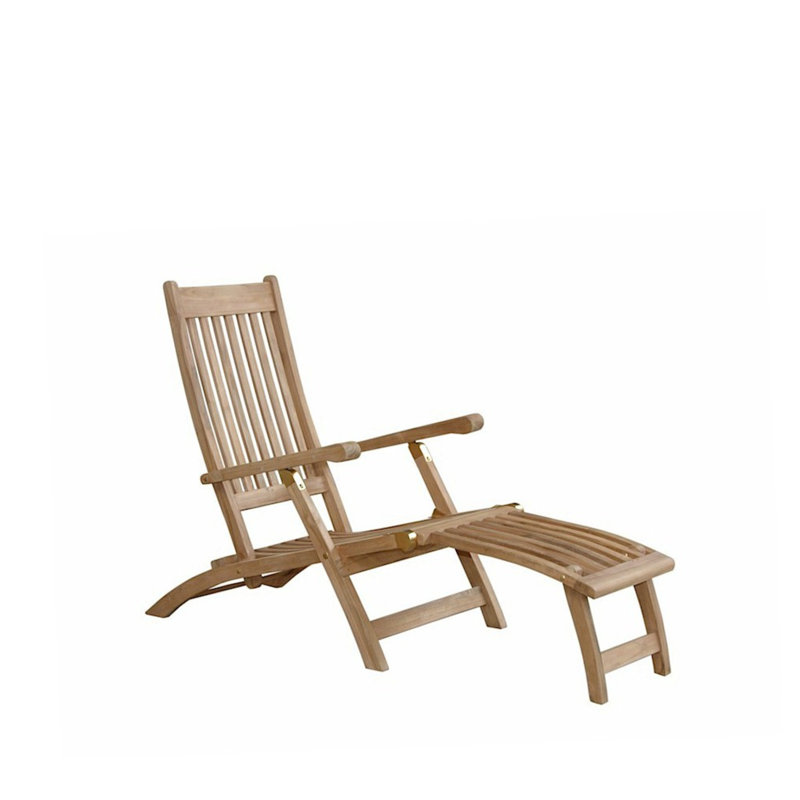 Outdoor Teak Chaise Lounge, (No Cushion)