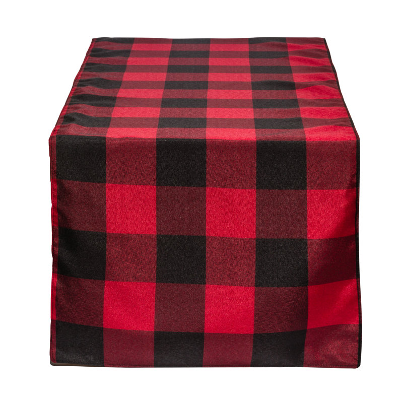 Louviers Table Runner, Red / Black, 70" L x 19" W