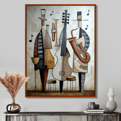 «Abstract Jazz Band In New York City - Music Jazz», reproduction d'art sur toile brune rétro