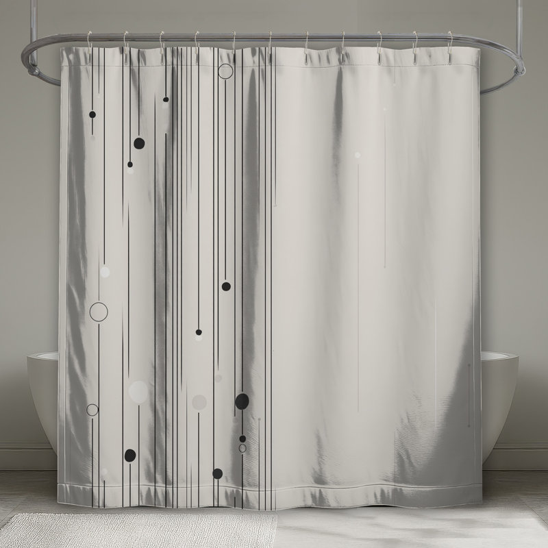 Rideau de douche abstrait - Art minimaliste, décor de salle de bain, H 93 po x l 70 po, Abstrait géométrique beige