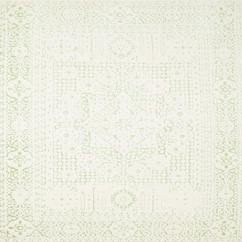 Tapis abstrait crème, Carré 6 pi