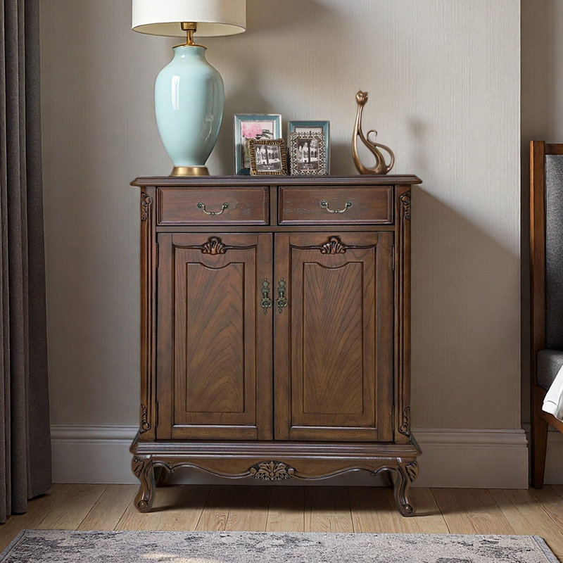 American Style Popular Storage Shoe Cabinet, Walnut, 44.09" H x 37.4" W x 15.75" D