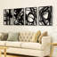  Paquet de 4, art mural abstrait en métal noir, ligne simple minimaliste, sculptures murales en métal texturé en 3D, pour le salon, la chambre et la salle d'étude (abstrait noir, taille M 16 x 11 po)