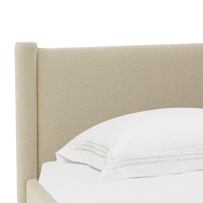 Dart Upholstered Platform Bed, Queen, Beige