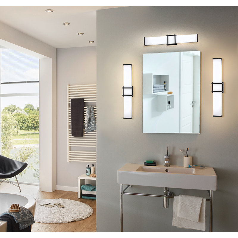 Chania Dimmable LED Bath Sconce, Matte Black