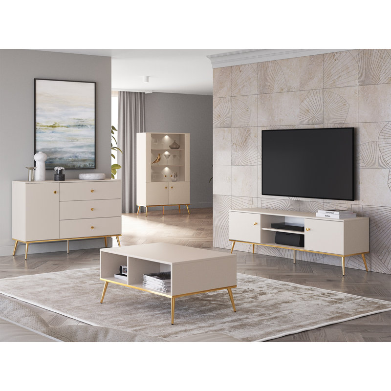 TV-LOWBOARD Darrby 160 cm, Taupe