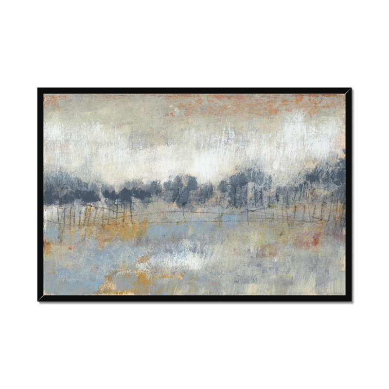 Cool Grey Horizon II by Jennifer Goldberger - Painting, Black Framed Paper Print, 34cm H x 50cm W