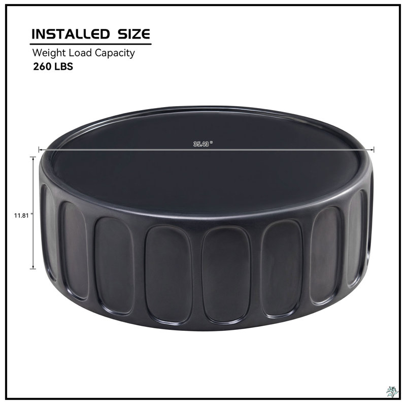 Round Center Coffee Table, No Need Assembly
