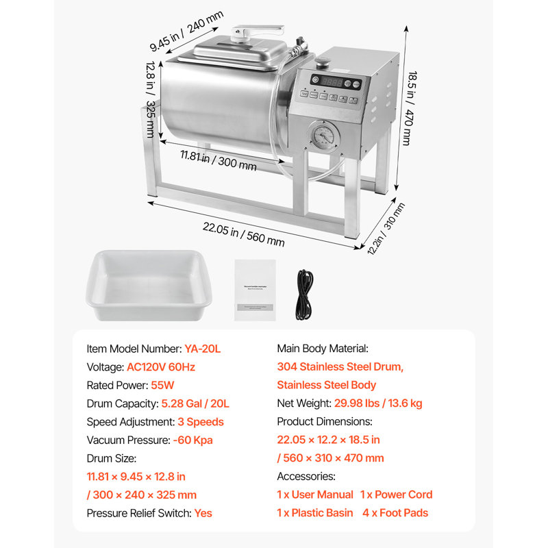 Machine à mariner sous vide 20L pour utilisation commerciale