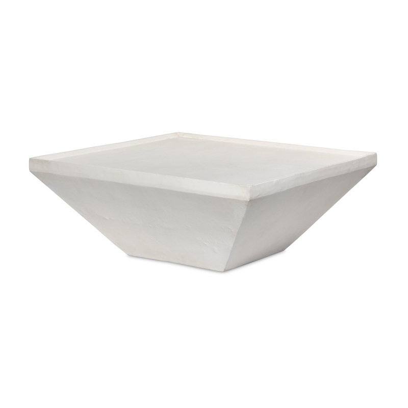 Matte White Aluminum Square Outdoor Coffee Table