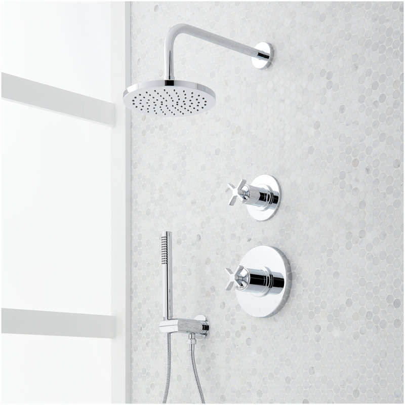 Vassor Pressure Balance Shower System with Hand Shower - Chrome, Chrome