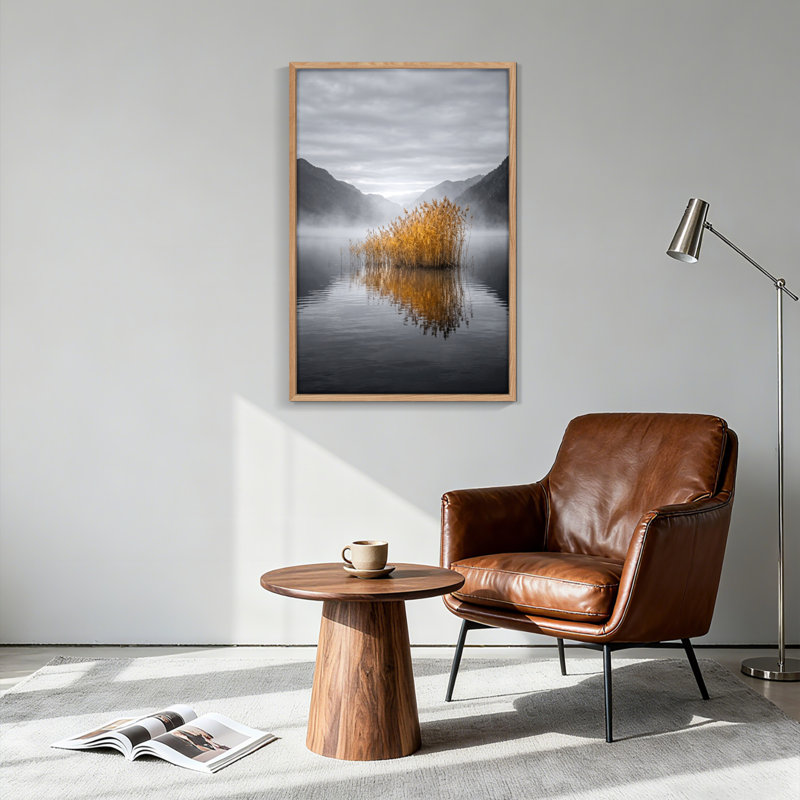 «Misty Lake», reproduction d'art sur toile, ensemble de 1, Naturel, H 40 po x l 28 po
