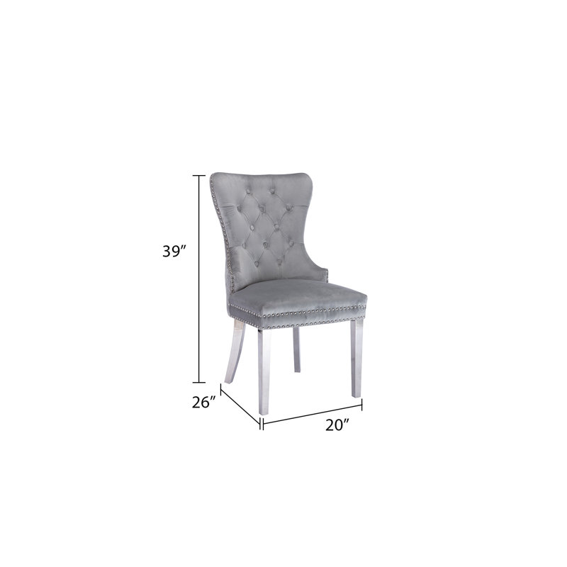 Chaise d'appoint à oreilles Berendt, Gris foncé