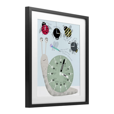«Teaching Time Bugs», impression sous verre encadrée, design par Carla Daly