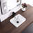 KARAMAG 16" White Porcelain Drop In Bathroom Sink Rectangular Semi-Recessed Vanity Sink With Overflow For Modern Bathroom