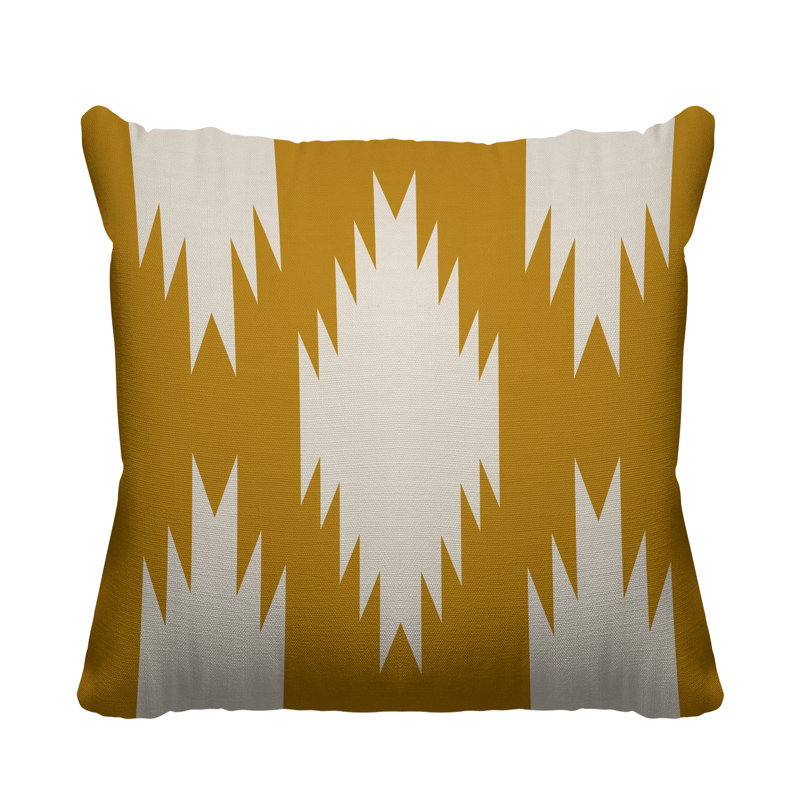 Coussin intérieur / extérieur Yuma Southwestern, Jaune, L 15 po x H 15 po