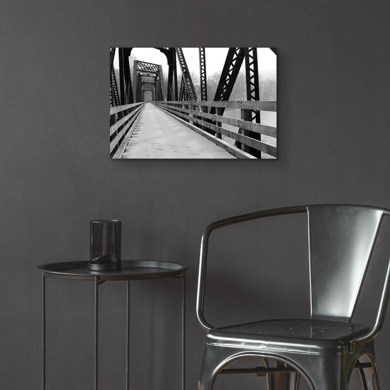 «Old Railroad Bridge» par Lori Deiter, art mural en verre acrylique, H 16 po x l 24 po