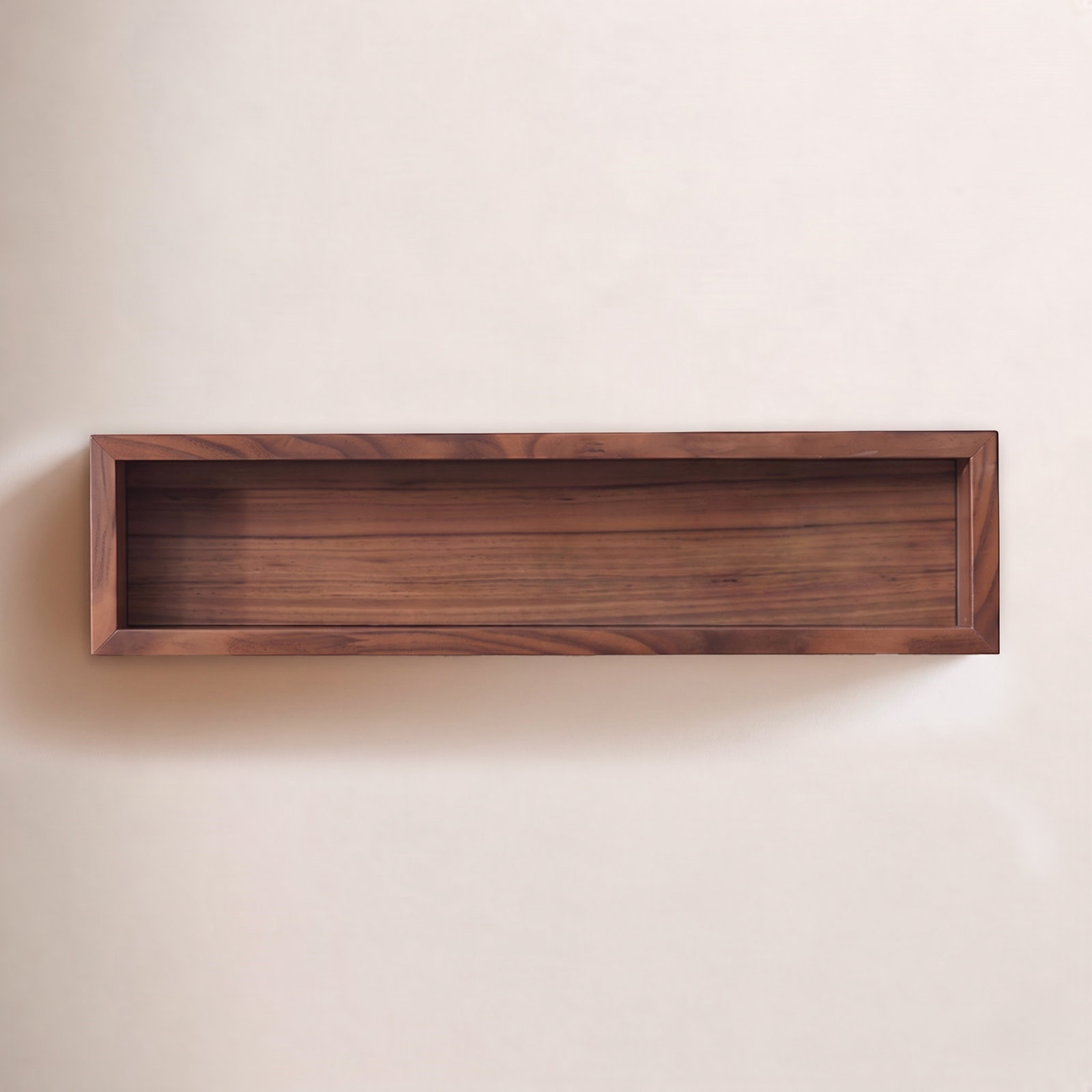 Wall-Mounted Bathroom Shelves, Walnut