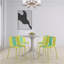 Chaises à blocs de couleur modernes à rayures, siège en plastique PP intérieur / extérieur avec pieds en métal robustes (ensemble de 4)-449658857
