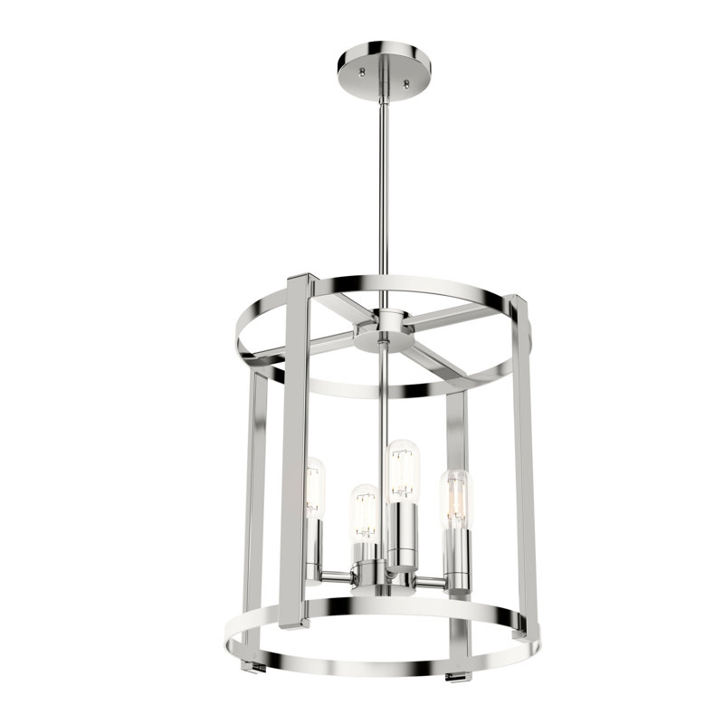 Astwood 4 - Light Lantern Chandelier, Polished Nickel, 16" W x 16" D x 17.75" H