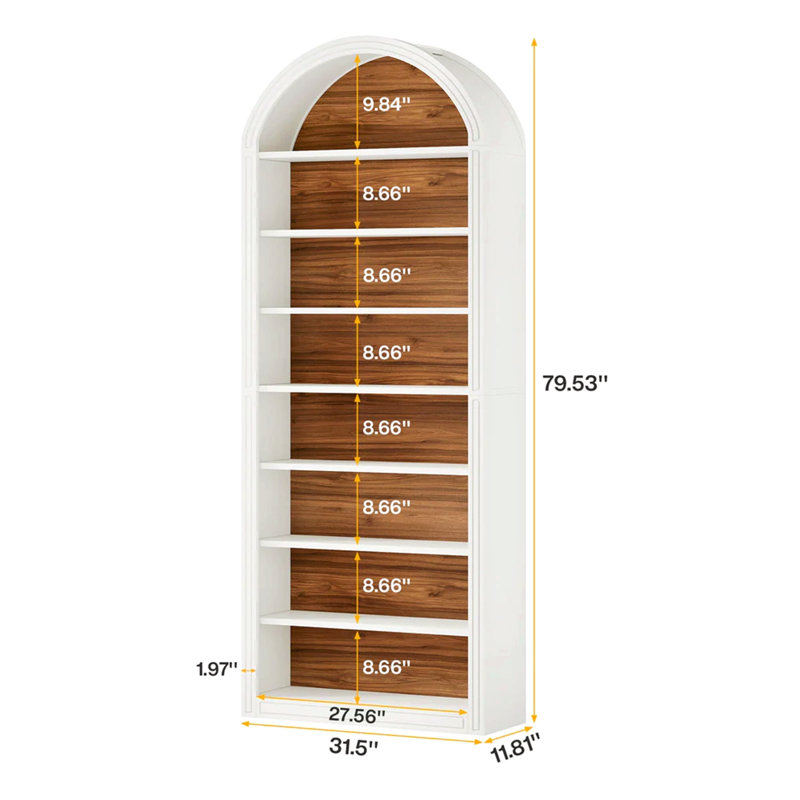 Étagère de rangement, bibliothèque élégante, Blanc / Brun