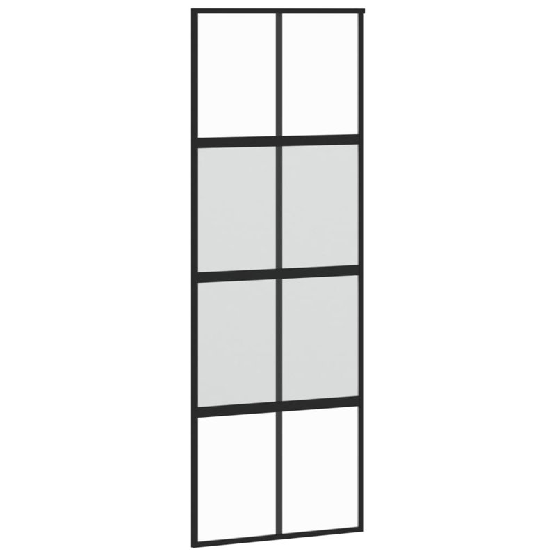 Bucknell Sliding Door, 76cm W x 205cm H, Black/Clear/Light Gray