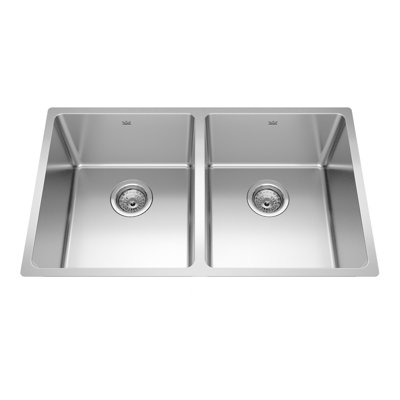 Kindred Brookmore 18.13'' W Double Bowl Stainless Steel Undermount Kitchen Sink 0