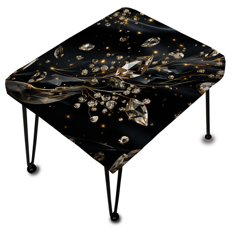 Opulence en cristal cristal noir Glamour Opulence - repose-pieds rectangulaire Glam