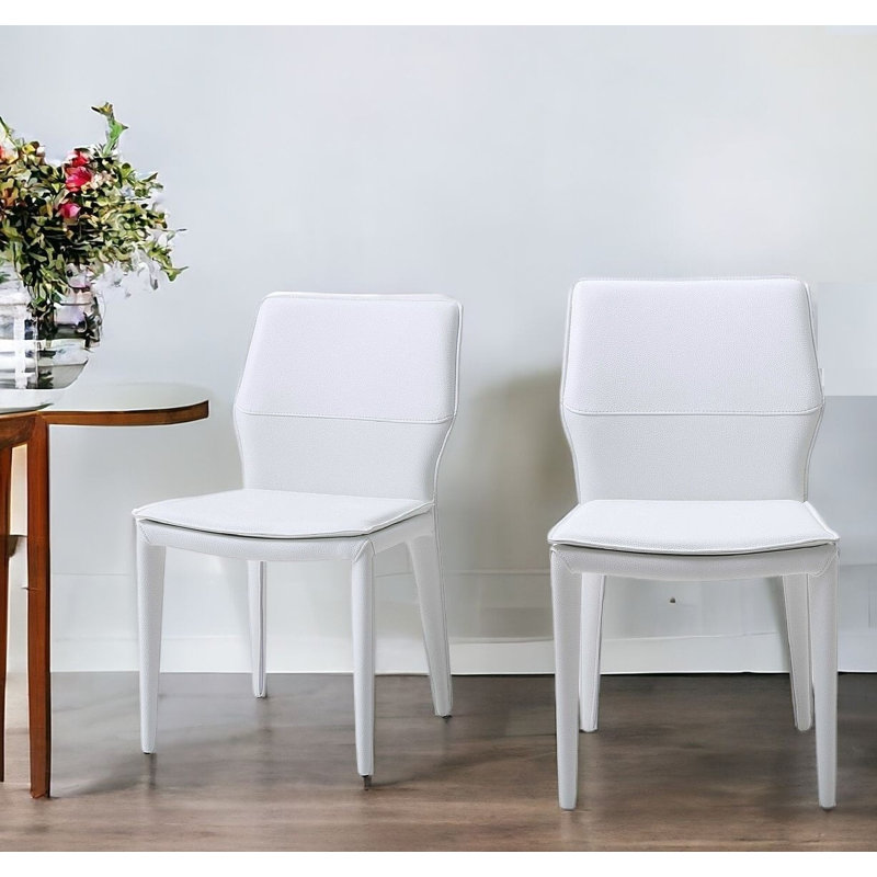 Jahmar 17'' H Upholstered Side Chair, White, 1