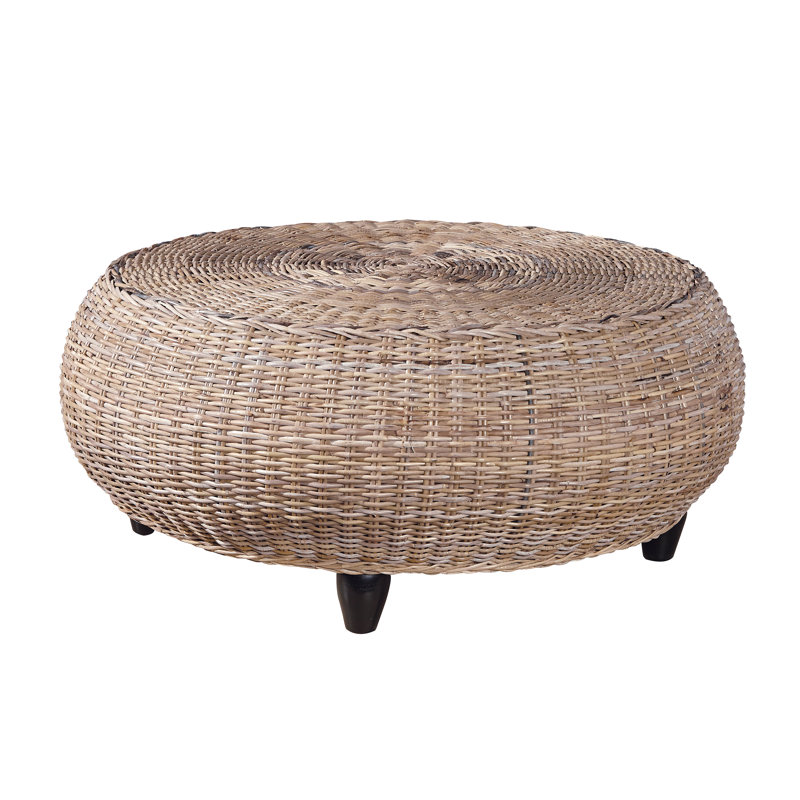 Minter Upholstered Ottoman, Dark Brown