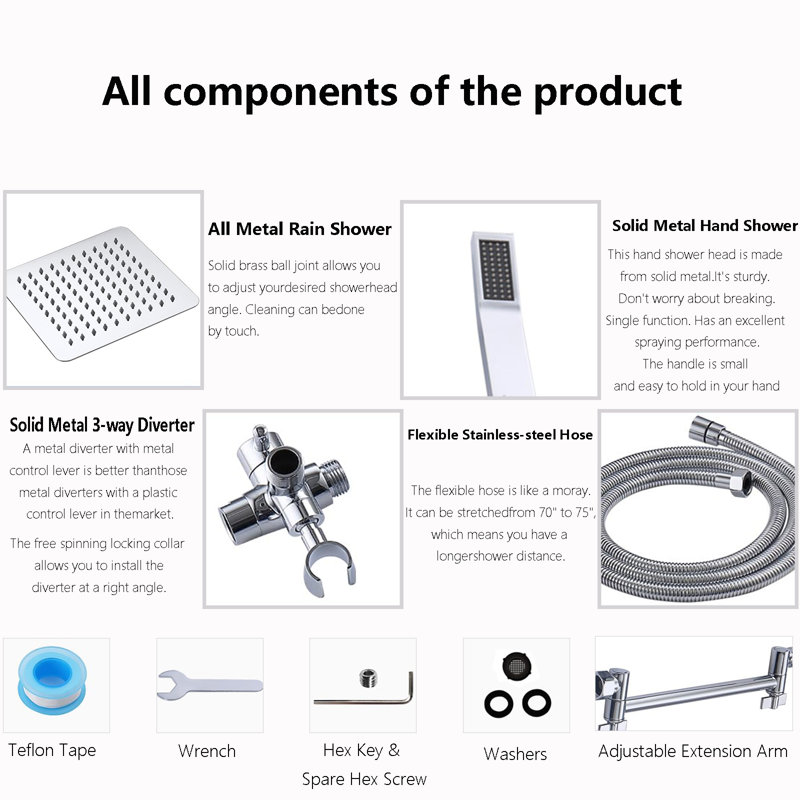 Luxurious Dual Shower Head Combination, Silver