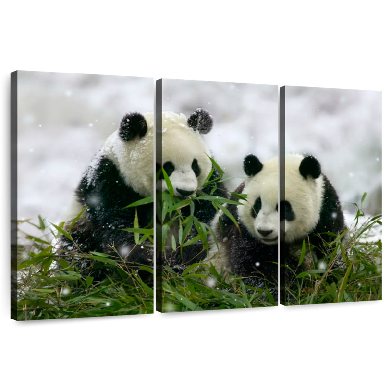 Winter Pandas, 20" H x 33" W