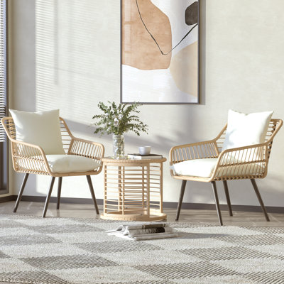 3 Piece Outdoor Wicker Furniture Patio Bistro Set