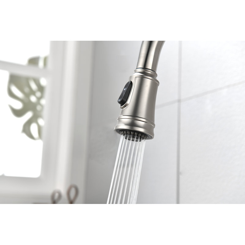 Single Handle High Arc Pull Out Kitchen Faucet,Single Level Stainless Steel Kitchen Sink Faucets With Pull Down Sprayer