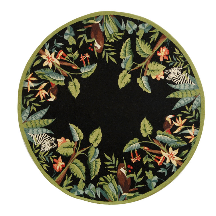 Hogle Hand Hooked Wool Floral Rug