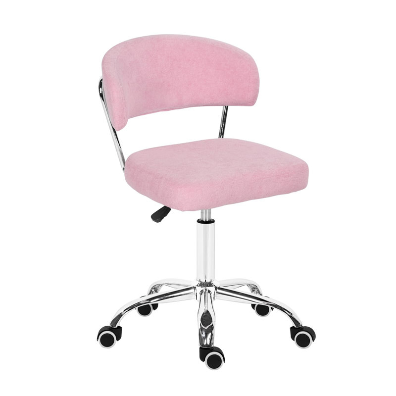 17 Stories Rencho Wool Office Chair, Pink