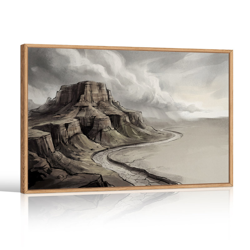 «Mona Desert Mesa and River», art mural sur toile, 36"H x 48"W