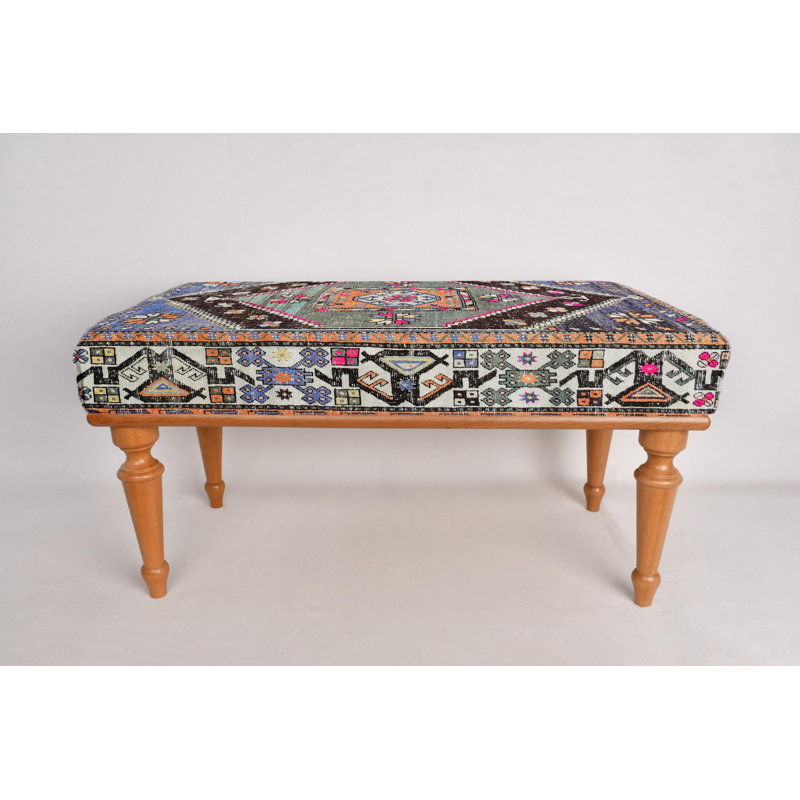 Bohemian Bench, Desk Bench,Ottoman Bench, Upholstered Bench, Turkish Rug Bench, Kilim Bench, Home Decor Bench, Handmade Bench