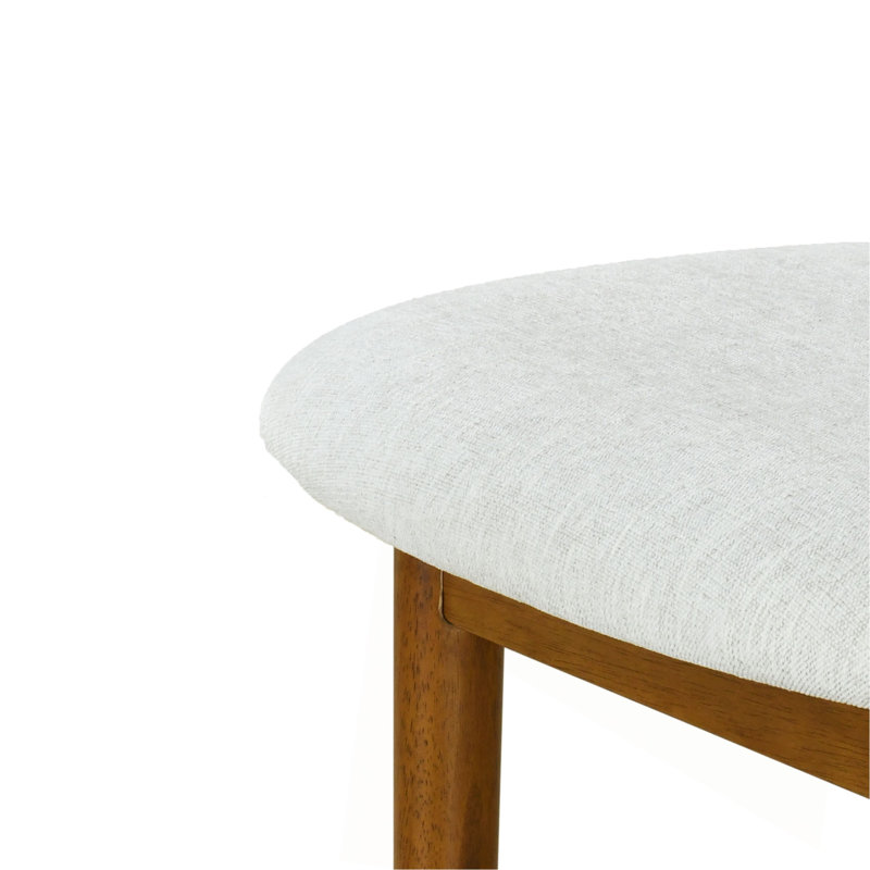 Tabouret de bar intérieur en bois rembourré, Ivoire ivoire