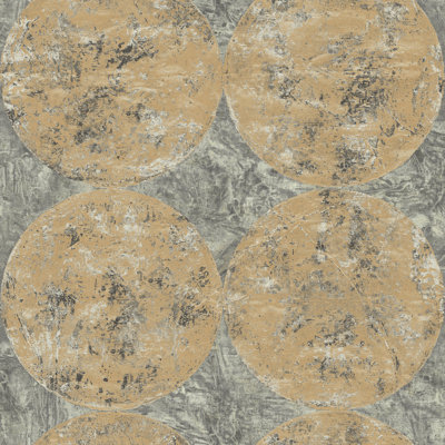 Rouleau de papier peint à motif de faux cercles L 27 pi x l 27 po Abagail