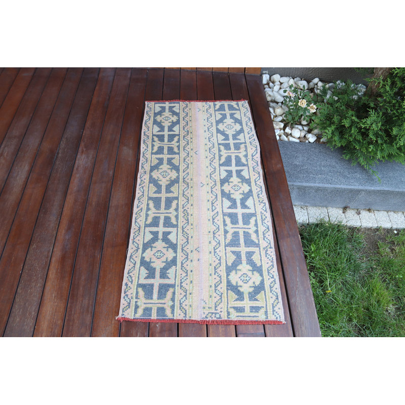 Handmade Turkish Rug With Vintage Pattern Suitable For Indoor Use