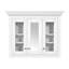 Armoire à pharmacie de 35 po avec miroir, 5 tablettes fermées et réglables, armoire de rangement murale avec portes en verre