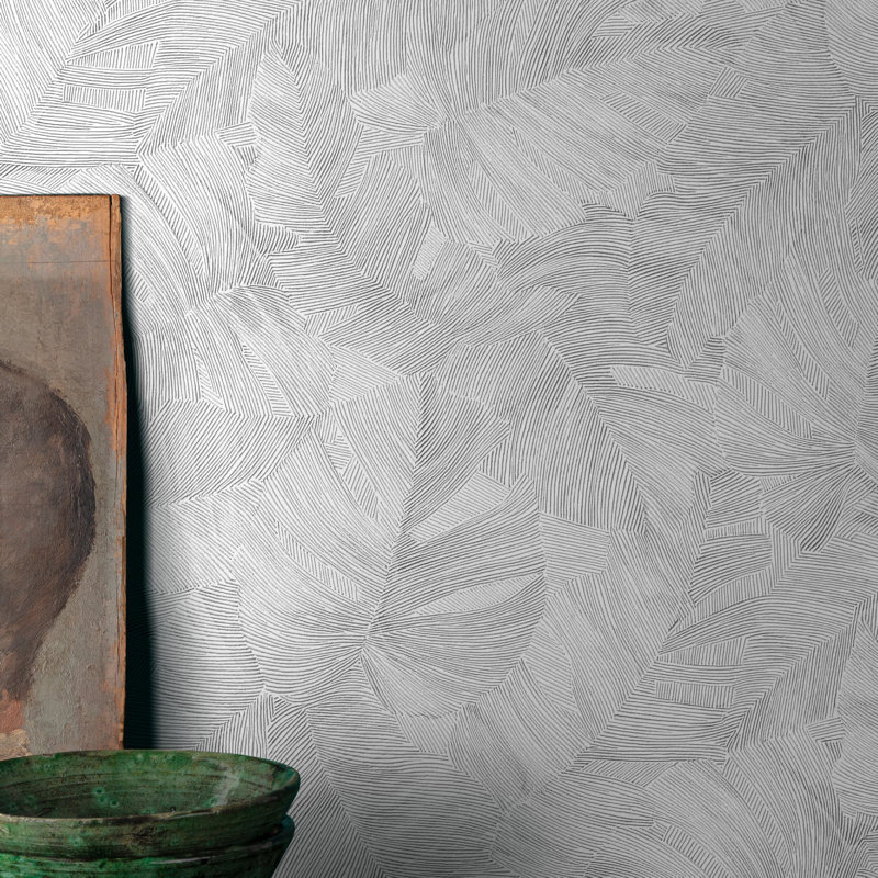 Karuna Collection Branched Leaf Motive Wallpaper Roll, Green