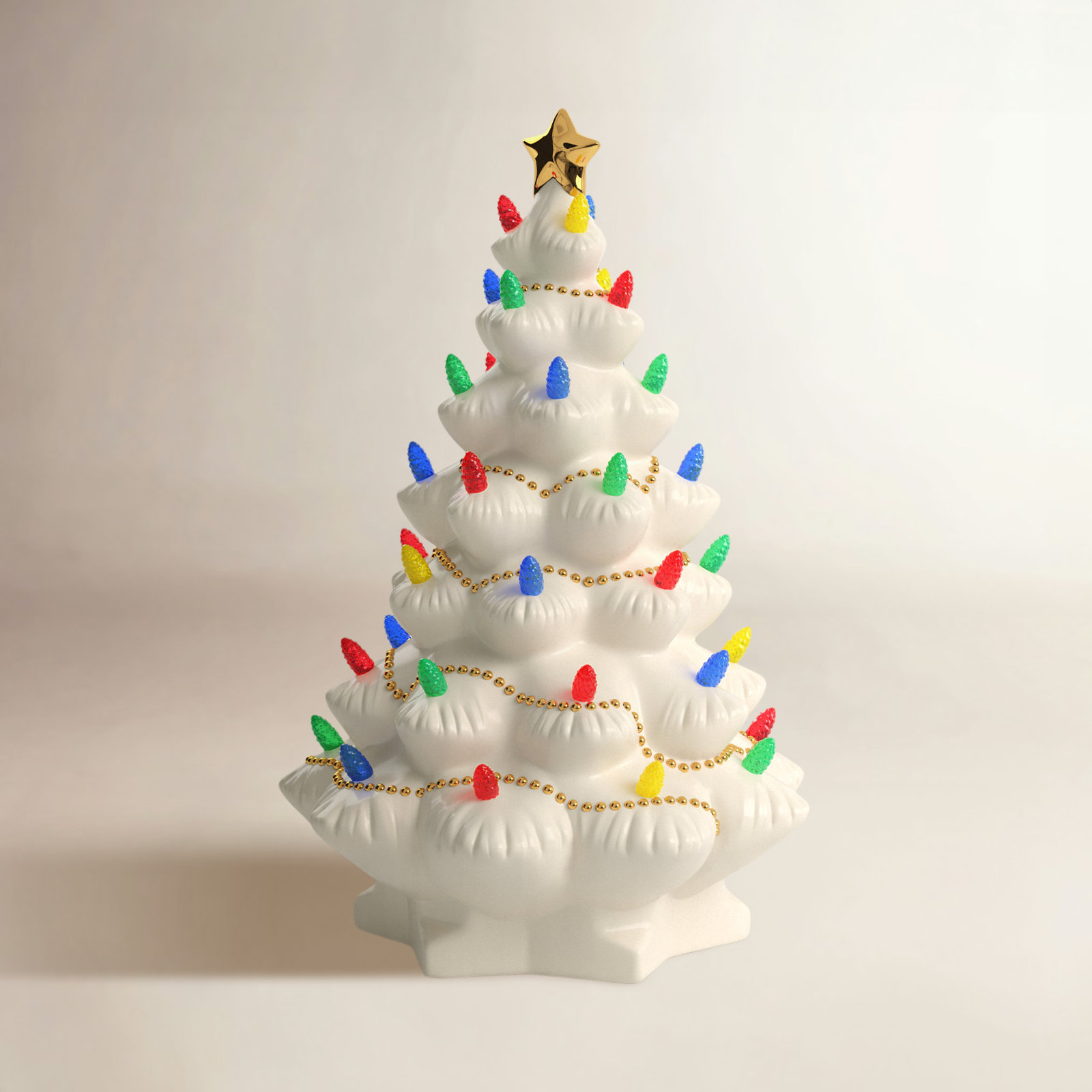 Treasured Traditions Lighted Tabletop Tree, White