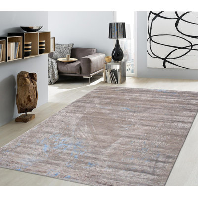 Canvello Modern Blue And Grey Area Rugs - 8'11" X 12'