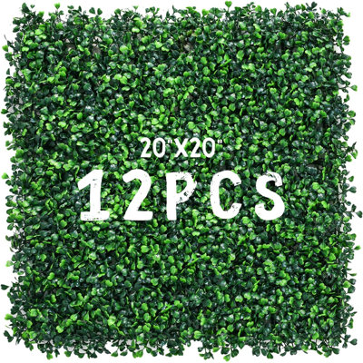 Mur de gazon artificiel 20 po x 20 po, toile de fond de mur de verdure, panneaux de buis Quickep